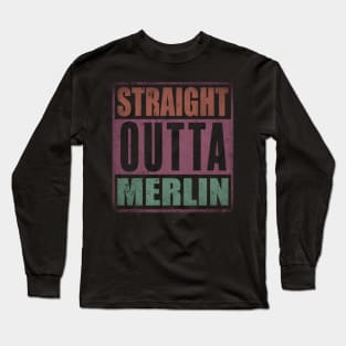 Merlin Quotes Name Vintage Styles Birthday 70s 80s 90s Long Sleeve T-Shirt